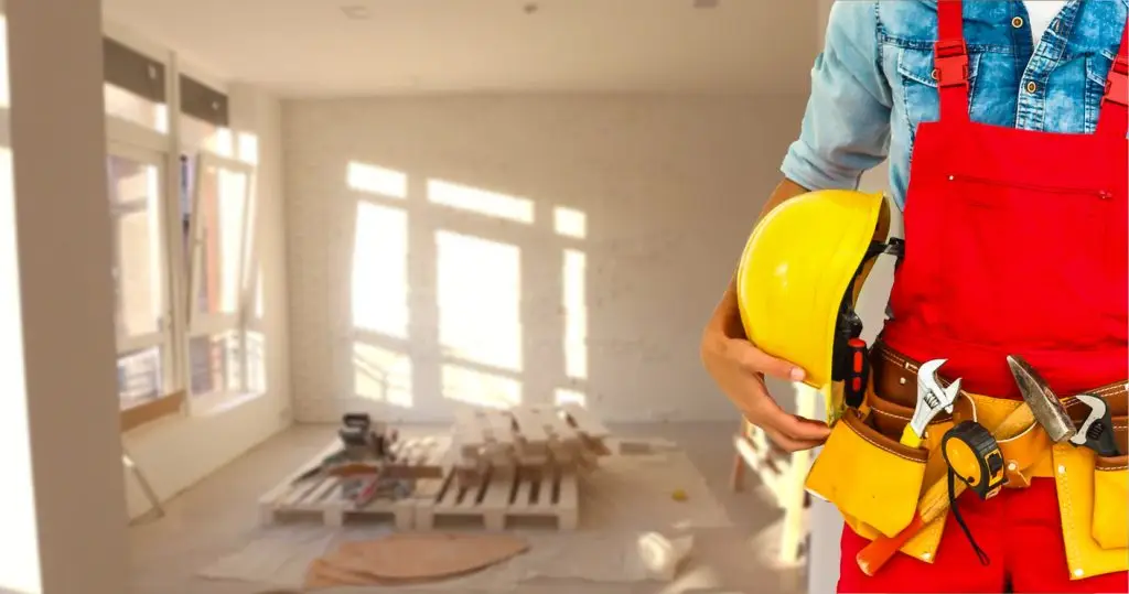 An apartment under renovation with tools